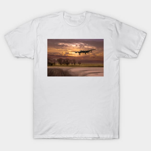 Lancaster Winter Sunrise Return T-Shirt by Gary Eason's Flight Artworks